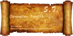 Spengler Teofil névjegykártya